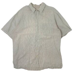 CRB Khakis Linen Blend Short Sleeve Button Up Shirt XLT